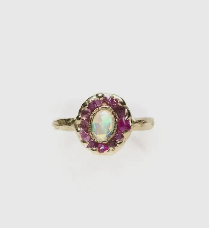 14k Yellow Gold Mini Looking Glass Ring, size 5.5