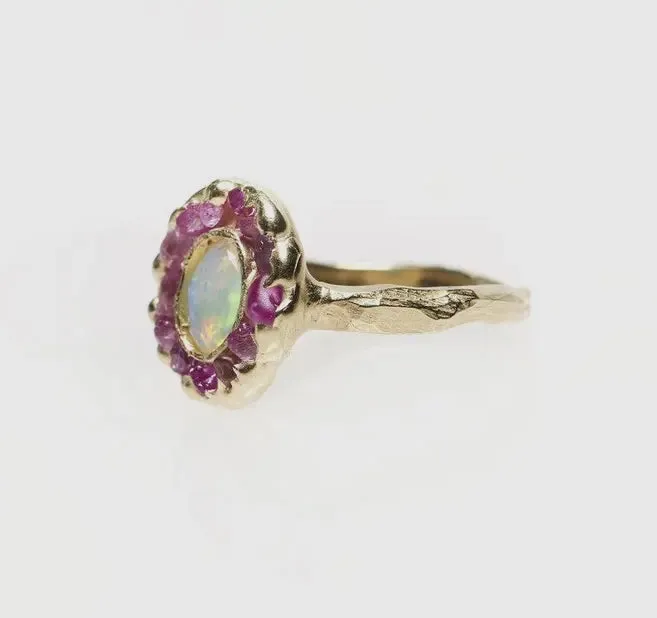 14k Yellow Gold Mini Looking Glass Ring, size 5.5