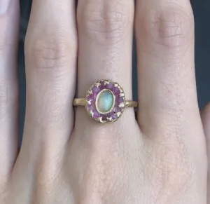 14k Yellow Gold Mini Looking Glass Ring, size 5.5
