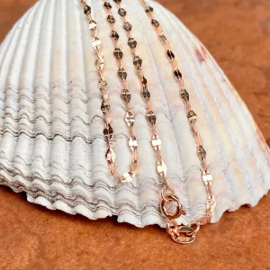 14KT Rose Gold 2mm Specialty Diamond-Cut Oval Link Chain Necklace