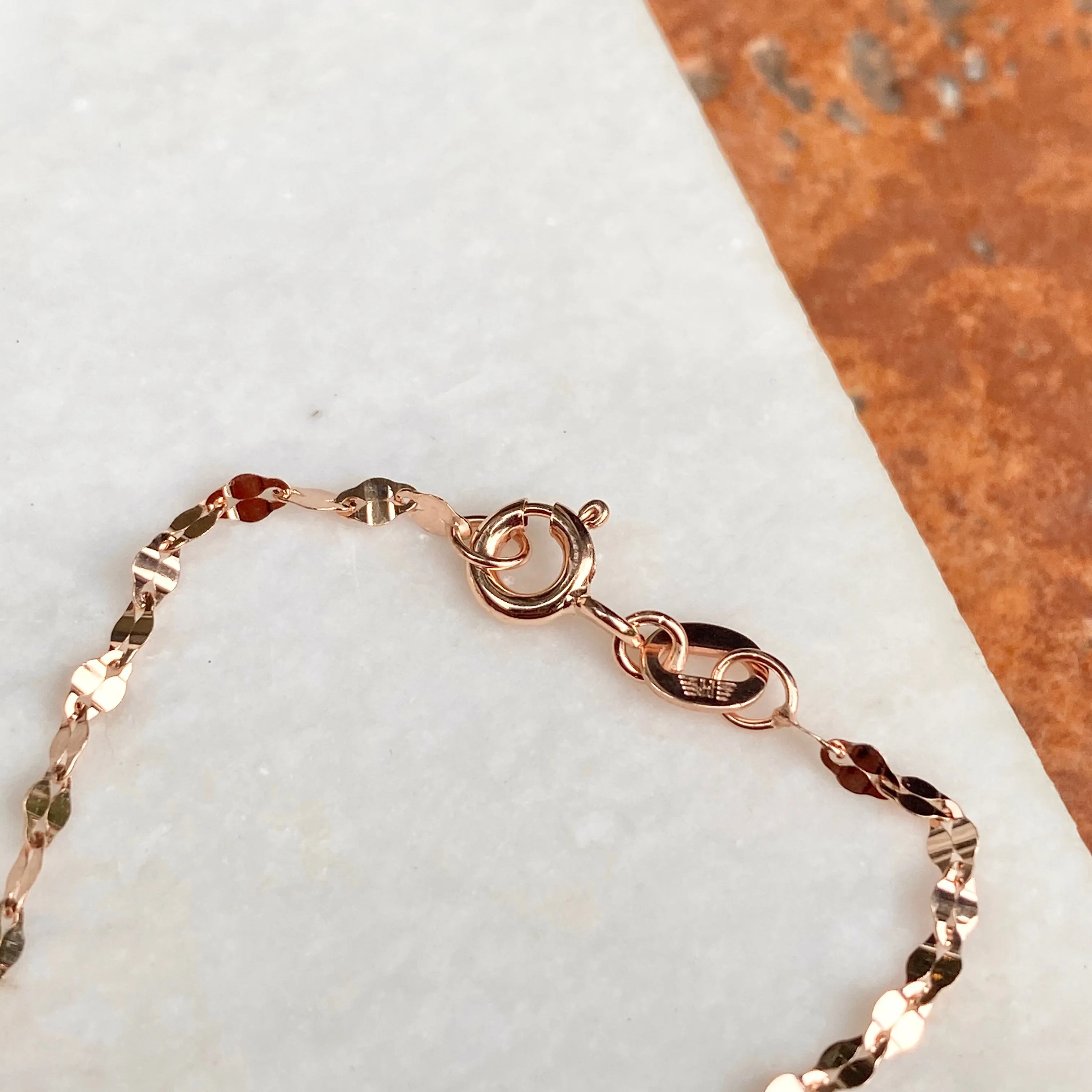 14KT Rose Gold 2mm Specialty Diamond-Cut Oval Link Chain Necklace