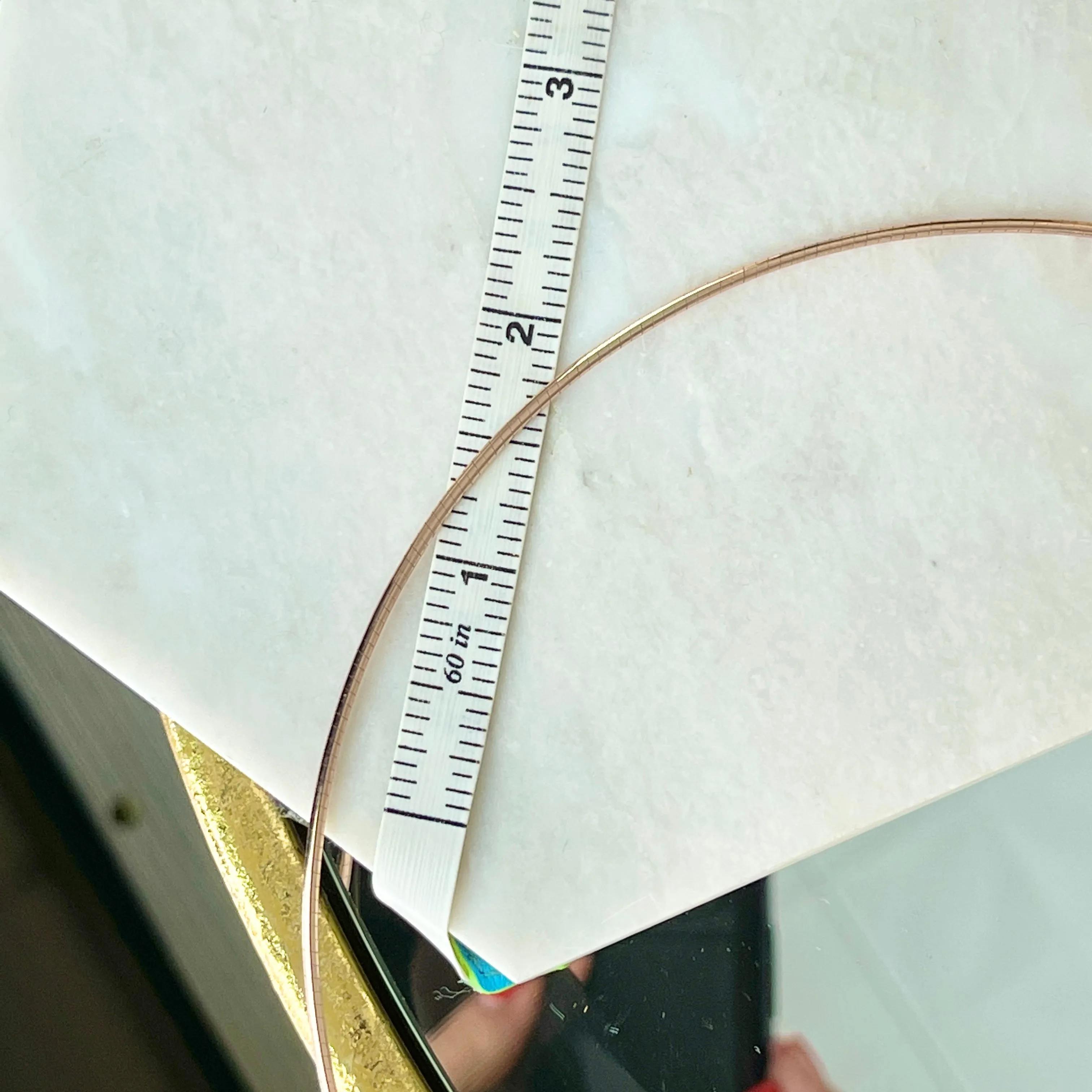 14KT Rose Gold Round 1.5mm Omega Neck Wire Necklace