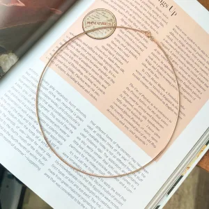 14KT Rose Gold Round 1.5mm Omega Neck Wire Necklace