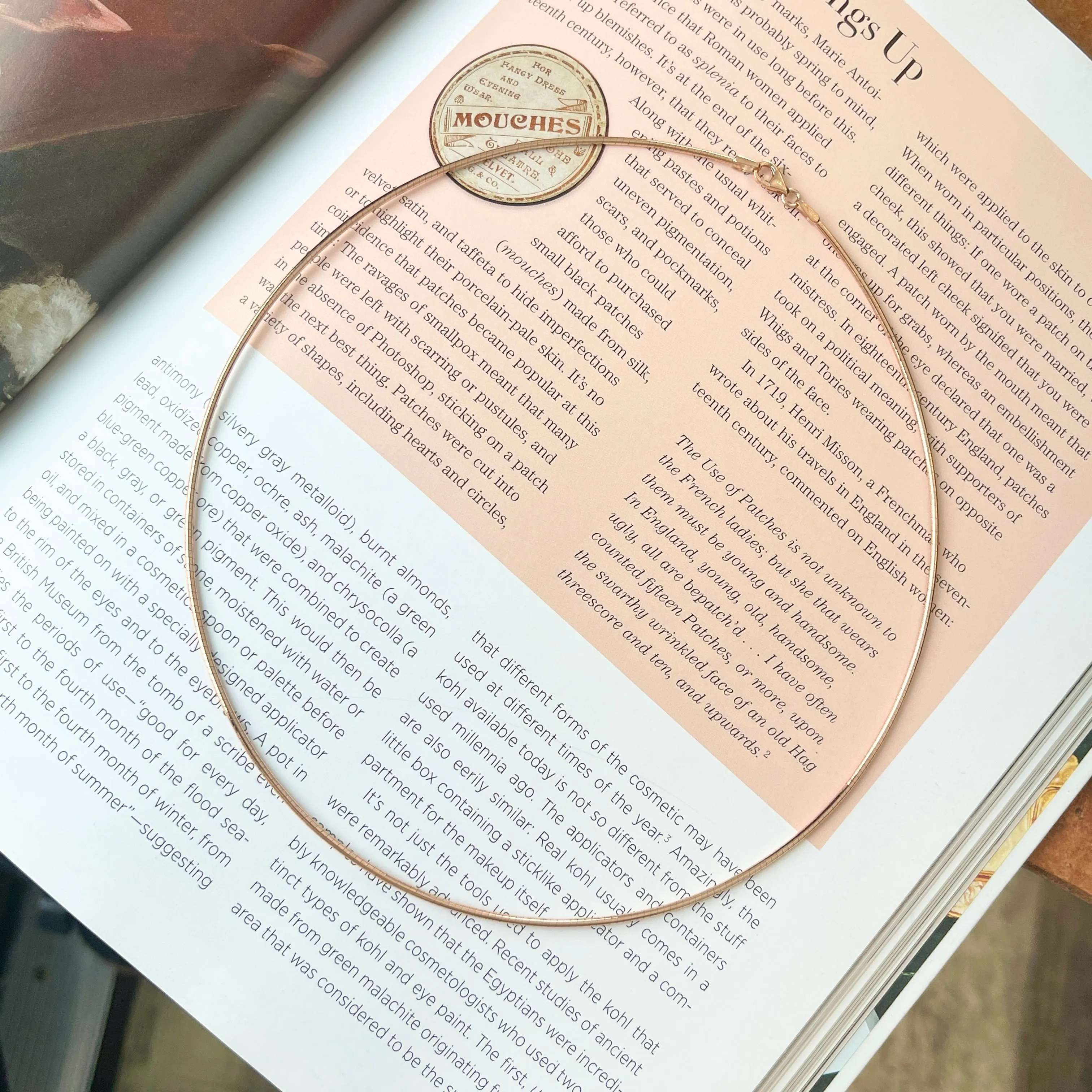 14KT Rose Gold Round 1.5mm Omega Neck Wire Necklace