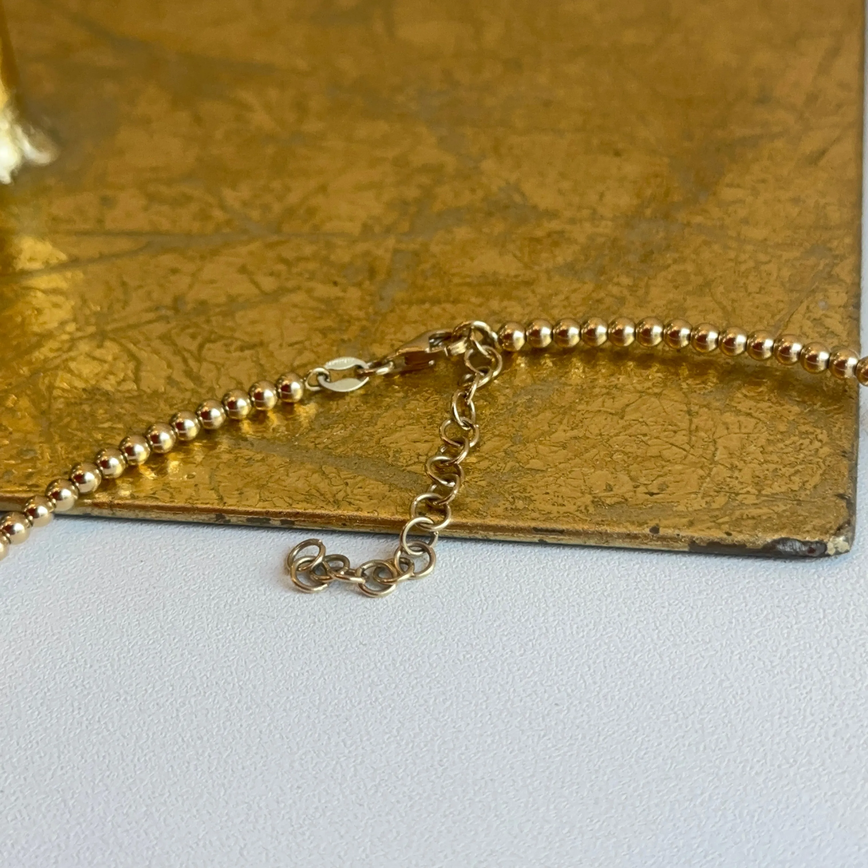 14KT Yellow Gold 3mm Ball Collar Necklace
