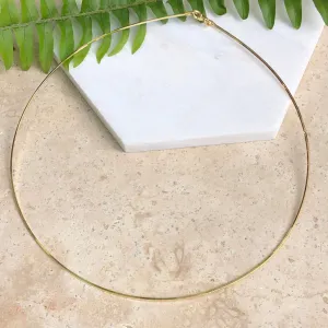14KT Yellow Gold Plated Sterling Silver Square Snake Wire Necklace 1.2mm