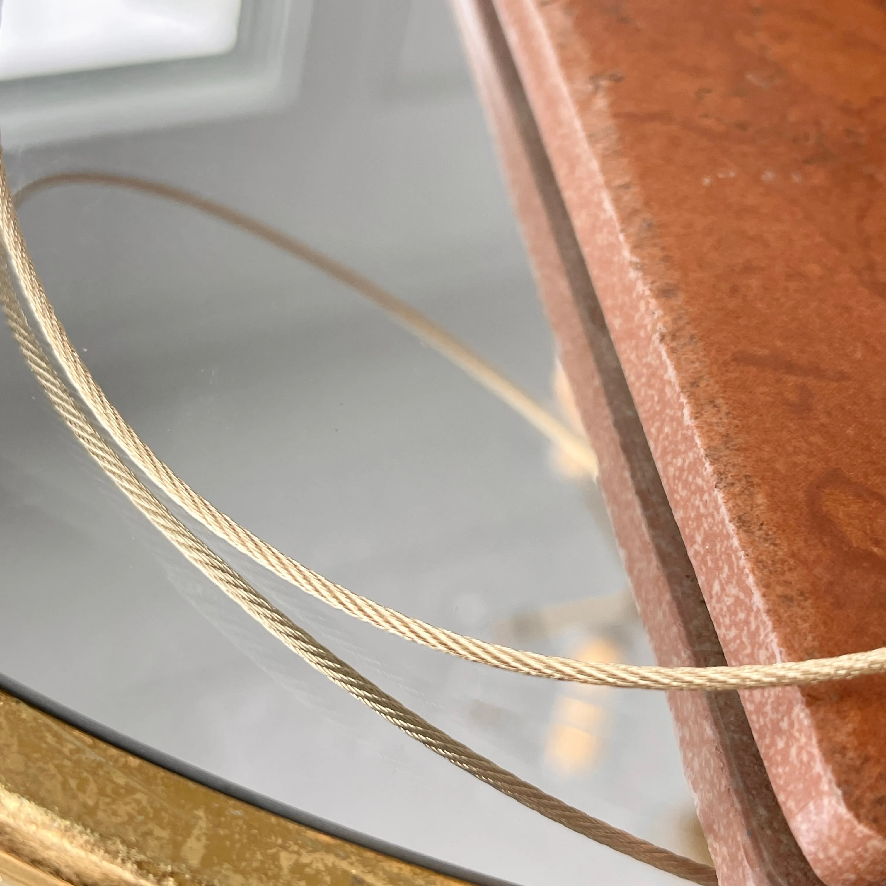 14KT Yellow Gold Round 1.8mm Cable Twist Neck Wire Necklace