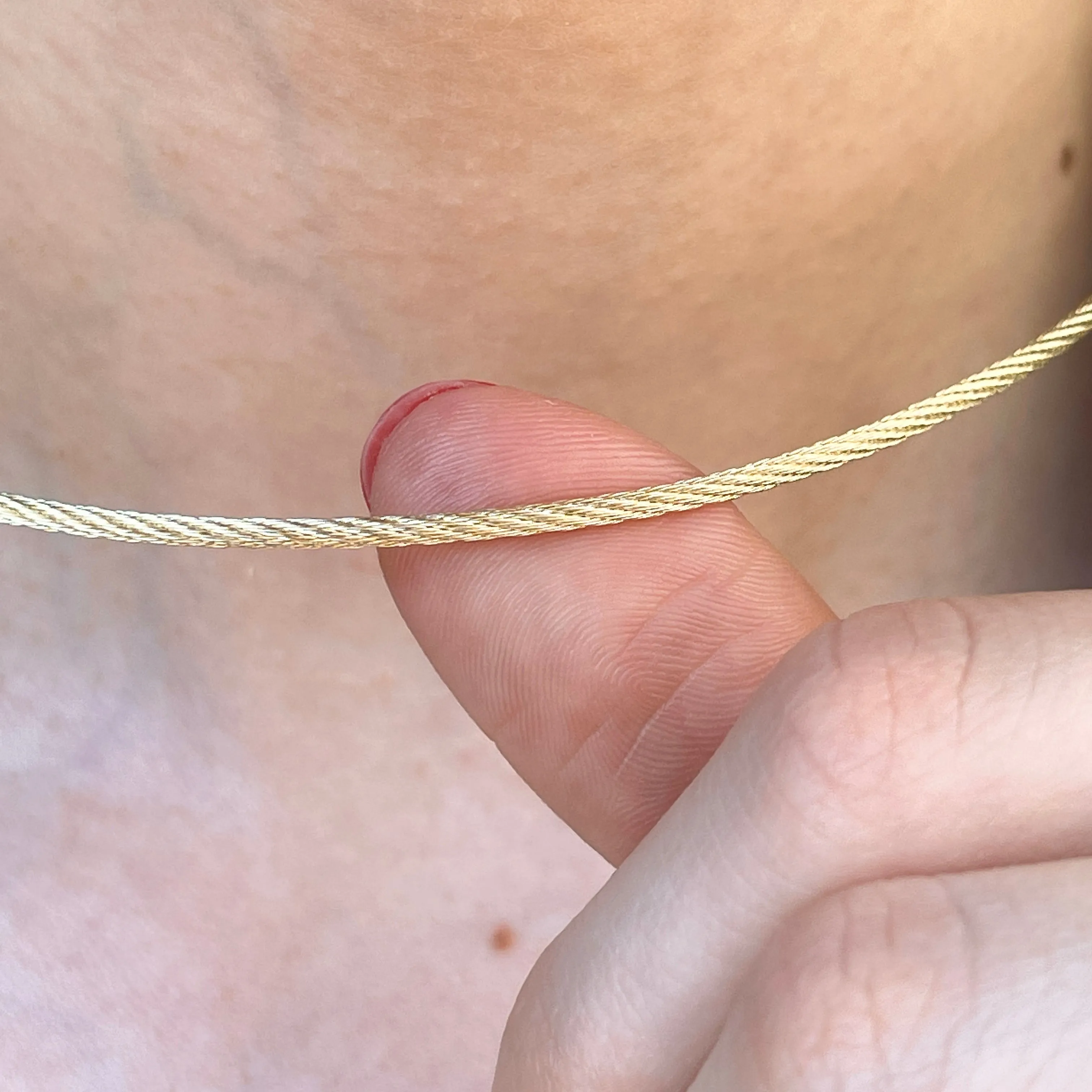 14KT Yellow Gold Round 1.8mm Cable Twist Neck Wire Necklace