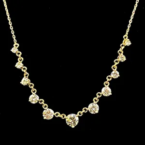 14KY 1.96CT GVS2 11 DIAMOND GRADUATED ADJUSTED NECKLACE