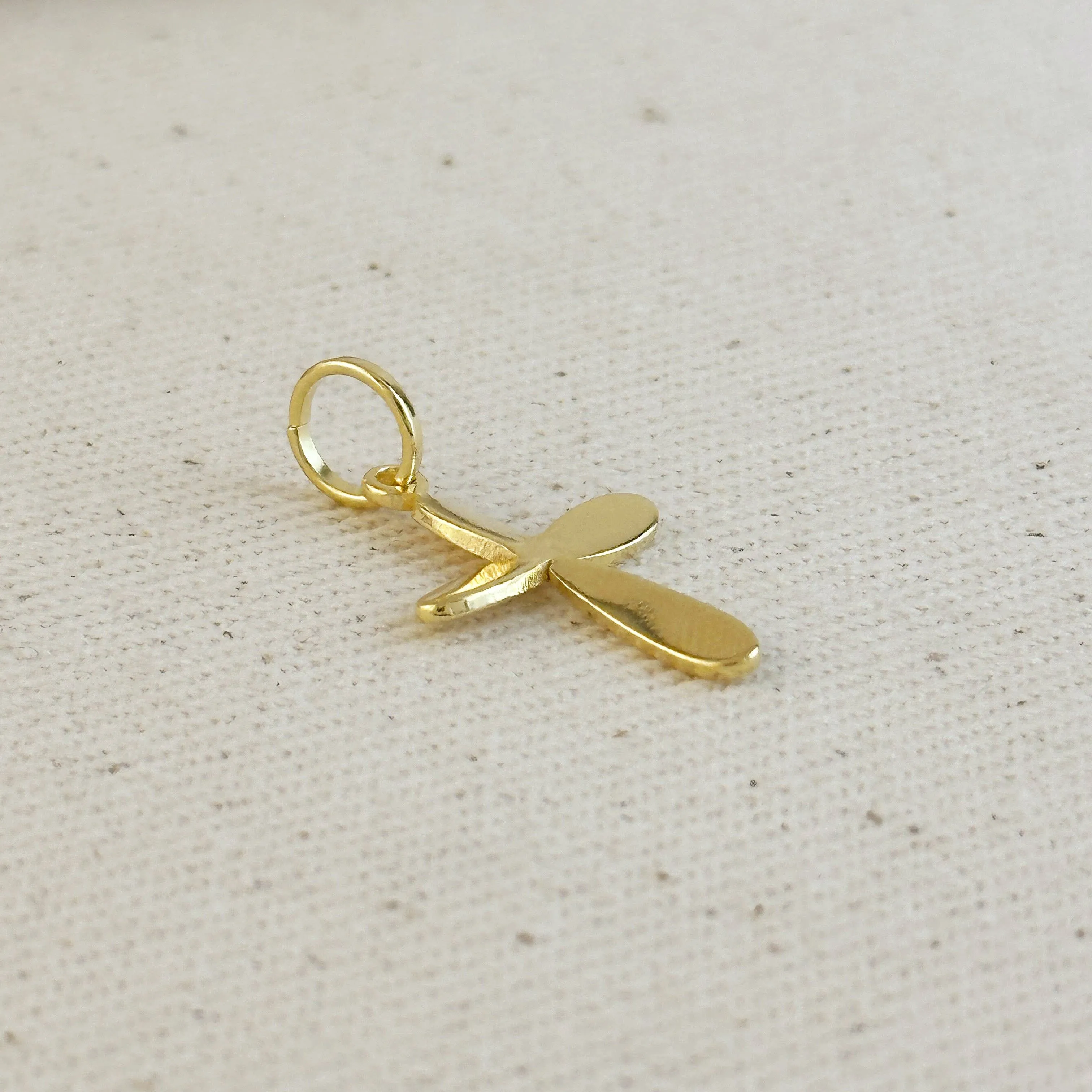 18k Gold Filled Rounded Polished Cross Pendant