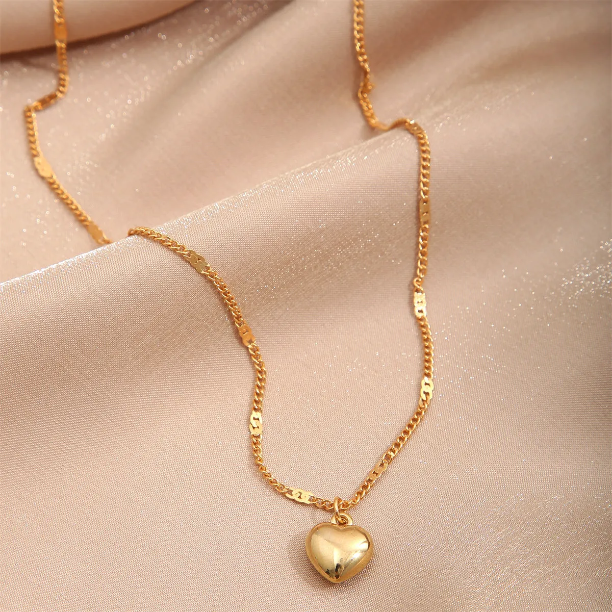 18K Gold-Plated Heart Pendant Necklace