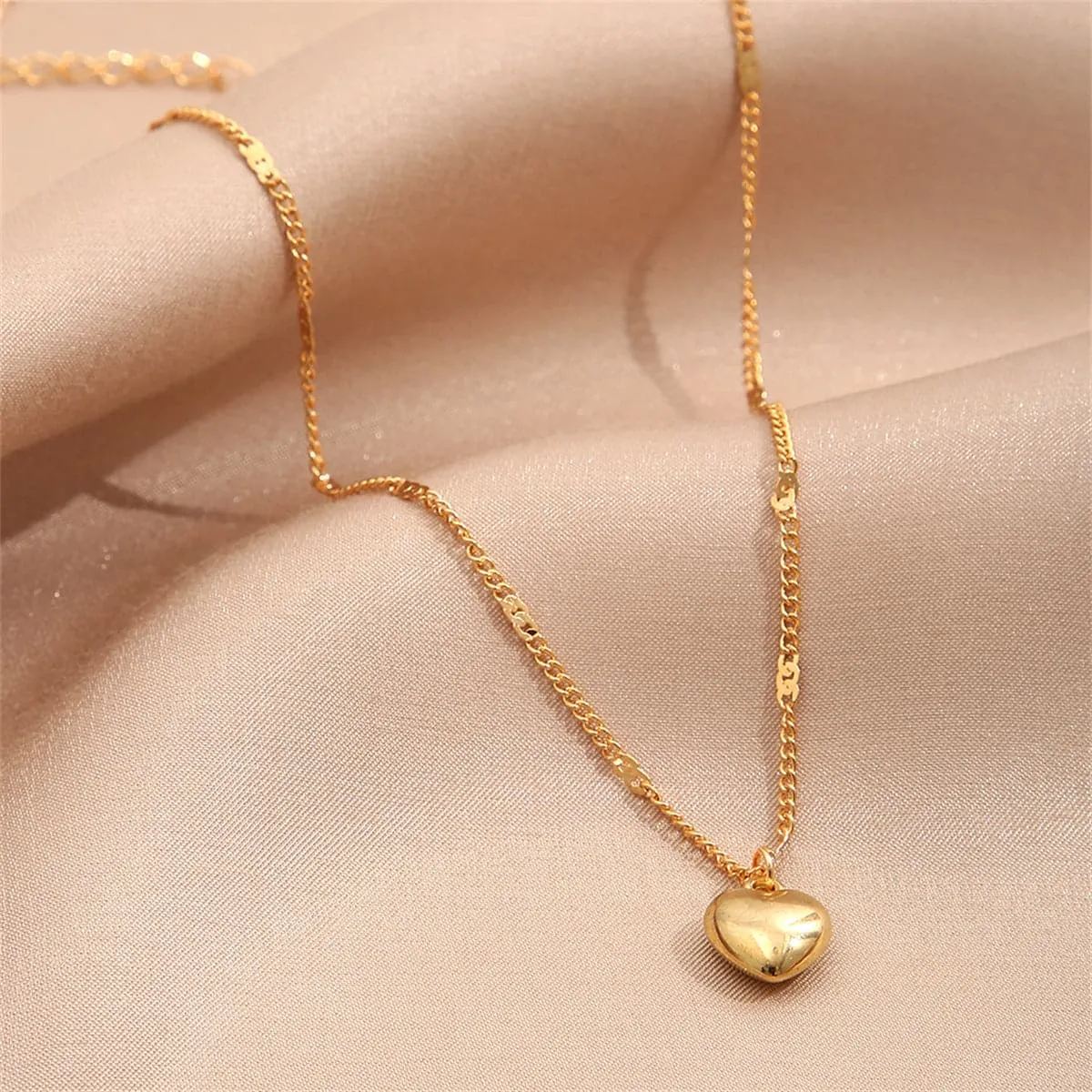 18K Gold-Plated Heart Pendant Necklace