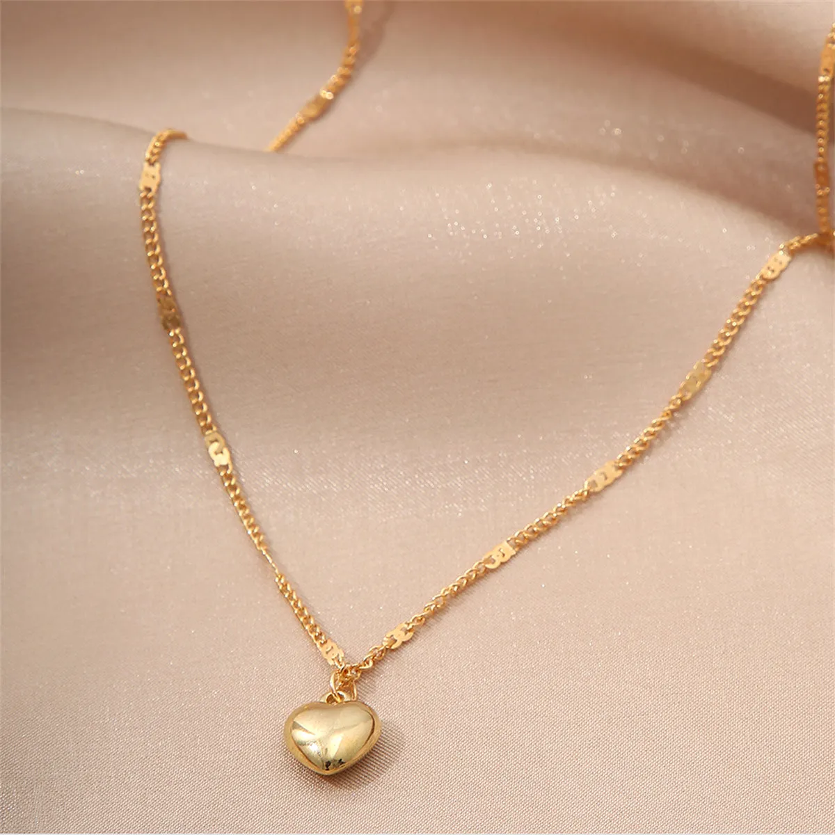 18K Gold-Plated Heart Pendant Necklace