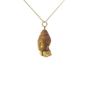 18k Yellow Gold Vintage African Coral Necklace