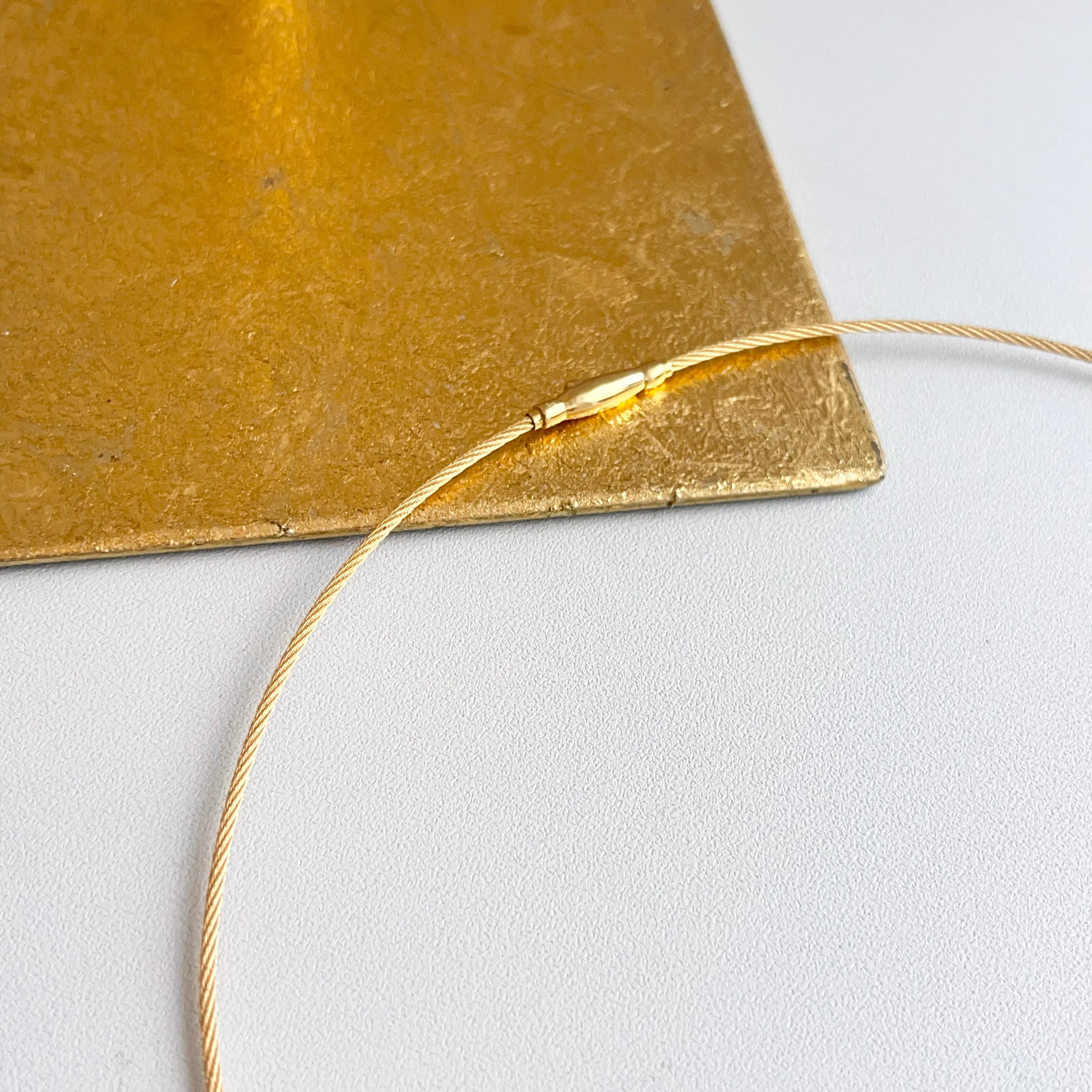 18KT Yellow Gold Round 1.5mm Cable Twist Wire Necklace