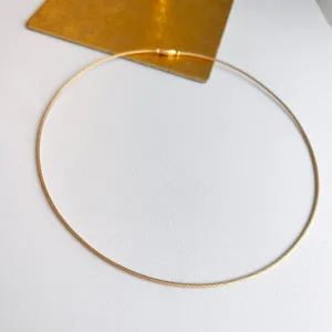 18KT Yellow Gold Round 1.5mm Cable Twist Wire Necklace