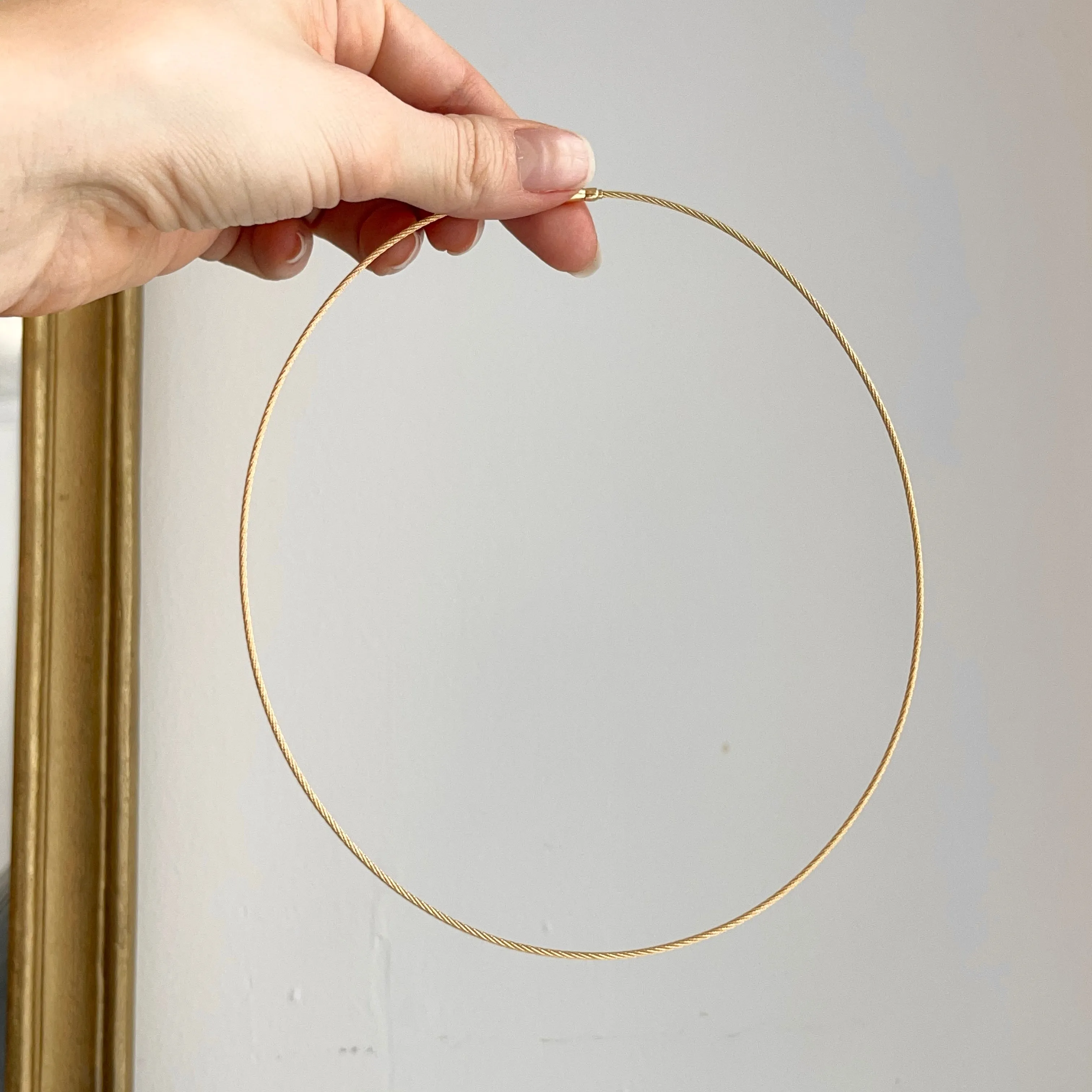18KT Yellow Gold Round 1.5mm Cable Twist Wire Necklace