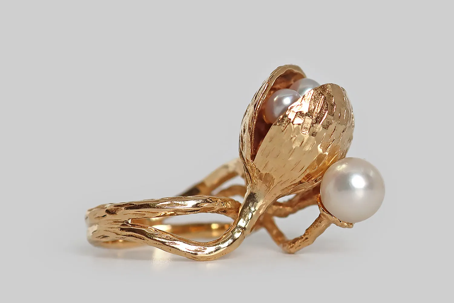 1960s Sea Fantasy Clamshell Cocktail Ring
