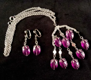 1973 Sarah Coventry Wisteria Necklace & Earrings