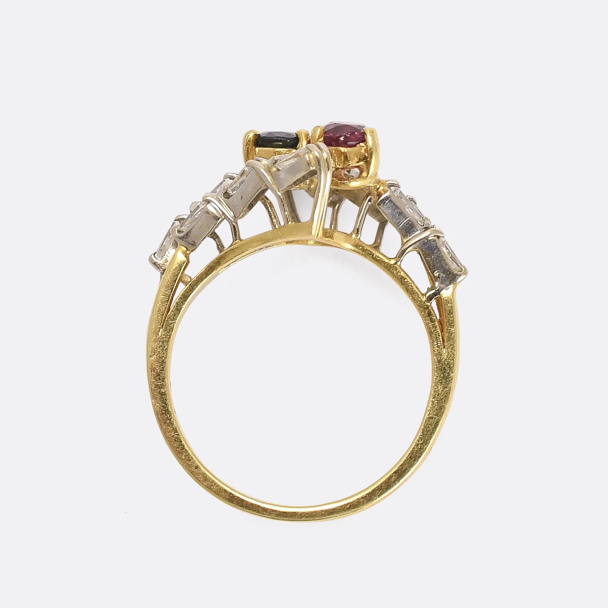 1980s Sapphire & Ruby "Toi et Moi" Ring