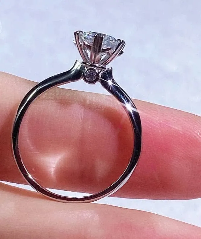 1ct Round Cut Diamond Snowflake Engagement Ring