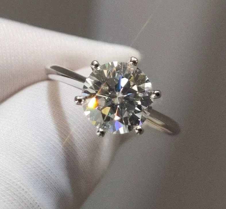 2 Carat 8mm Round Cut D Color Diamond Engagement Ring