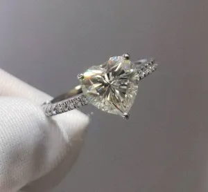 2 Carat Heart Cut Diamond Forever Love Engagement Ring