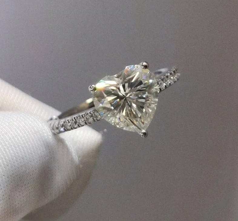 2 Carat Heart Cut Diamond Forever Love Engagement Ring