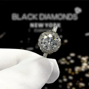 2 Carat Round Cut D Color Diamond Romantic Blossom Engagement Ring