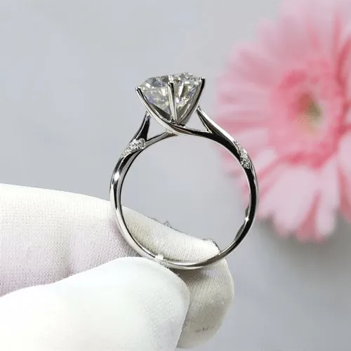 2 Carat Round Cut D Color Diamond Sweet Love Engagement Ring