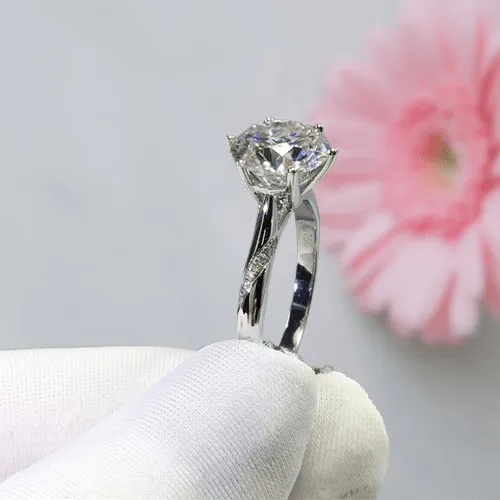 2 Carat Round Cut D Color Diamond Sweet Love Engagement Ring