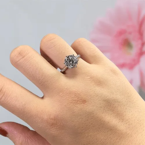2 Carat Round Cut D Color Diamond Sweet Love Engagement Ring