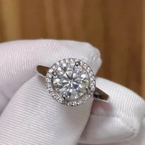 2ct 8mm Round Cut Diamond Engagement Ring