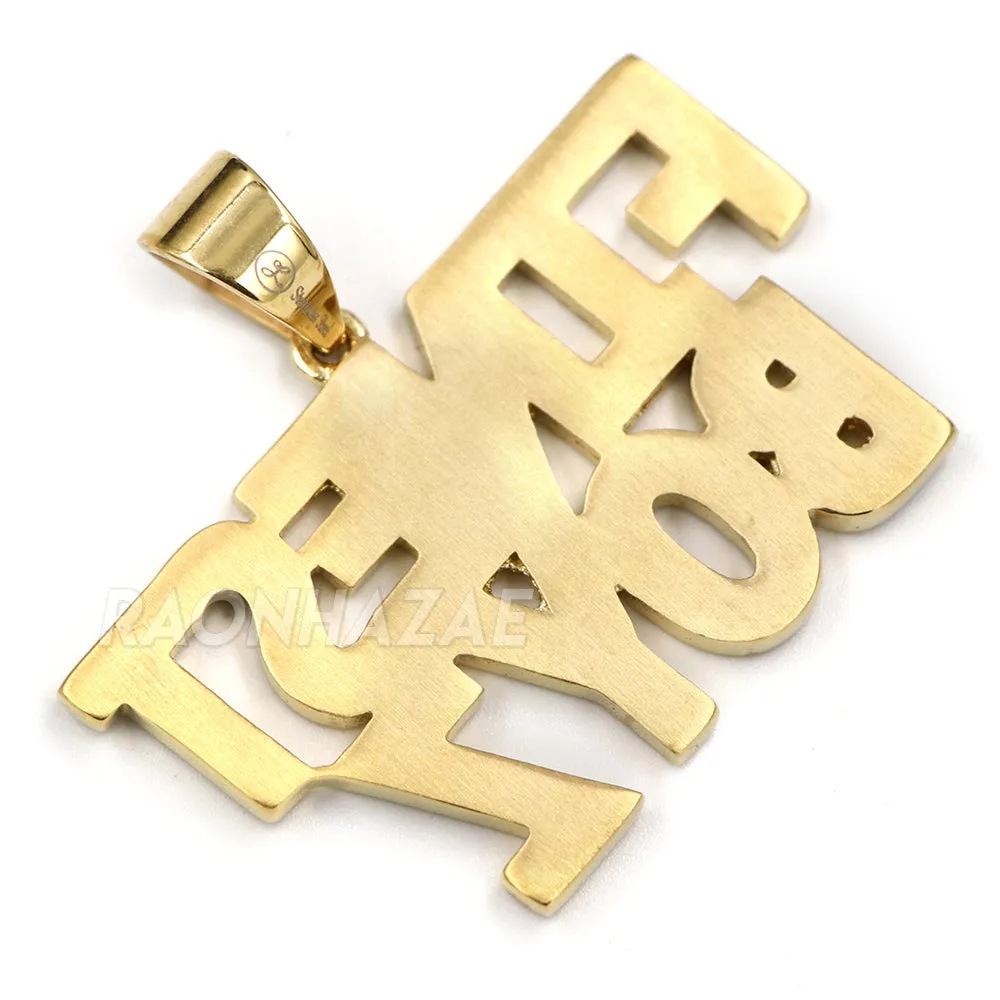 316L Stainless Blinged Out FINEST BOYZ in the Game Lettered Pendant w/ 4mm Miami Cuba Chain