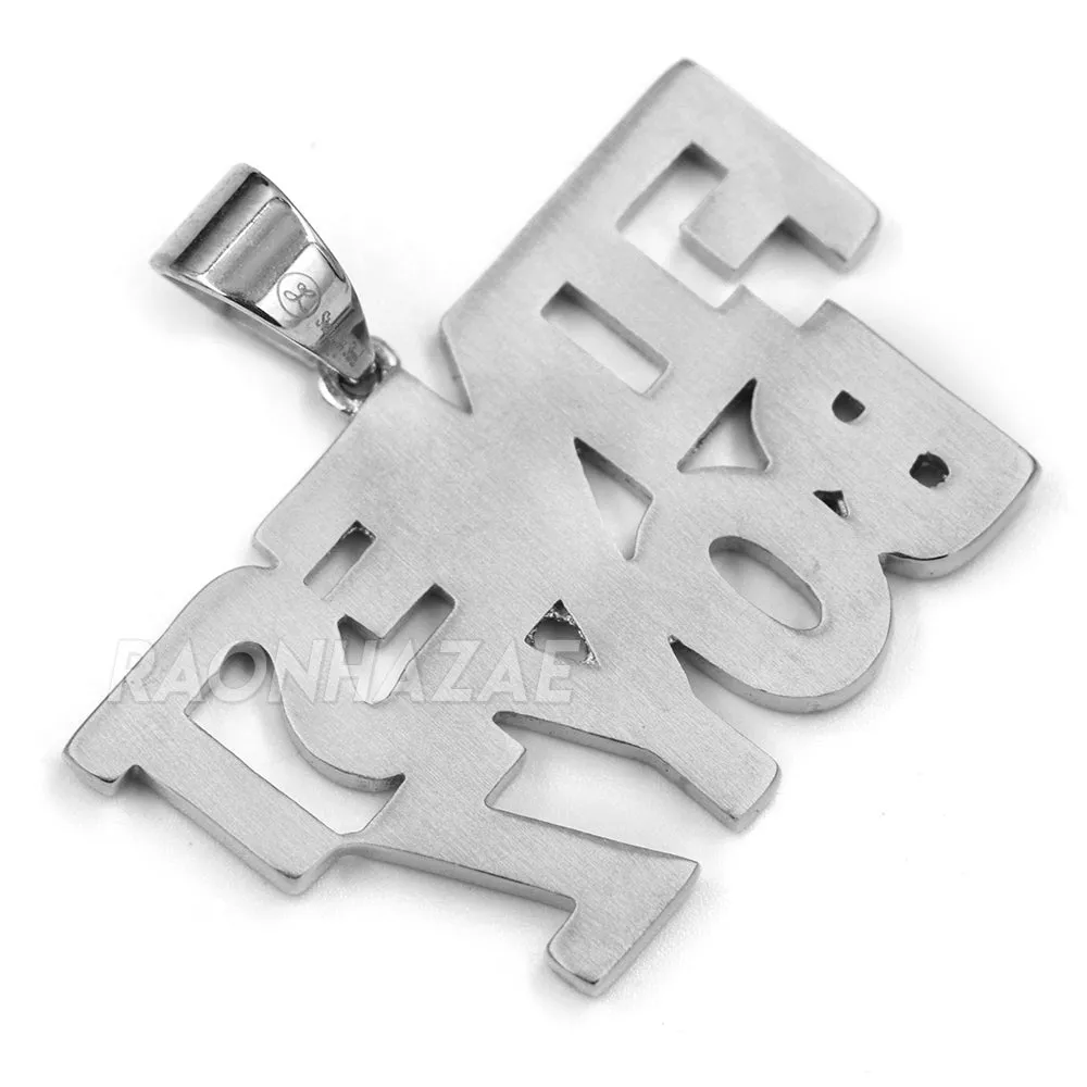 316L Stainless Blinged Out FINEST BOYZ in the Game Lettered Pendant w/ 4mm Miami Cuba Chain
