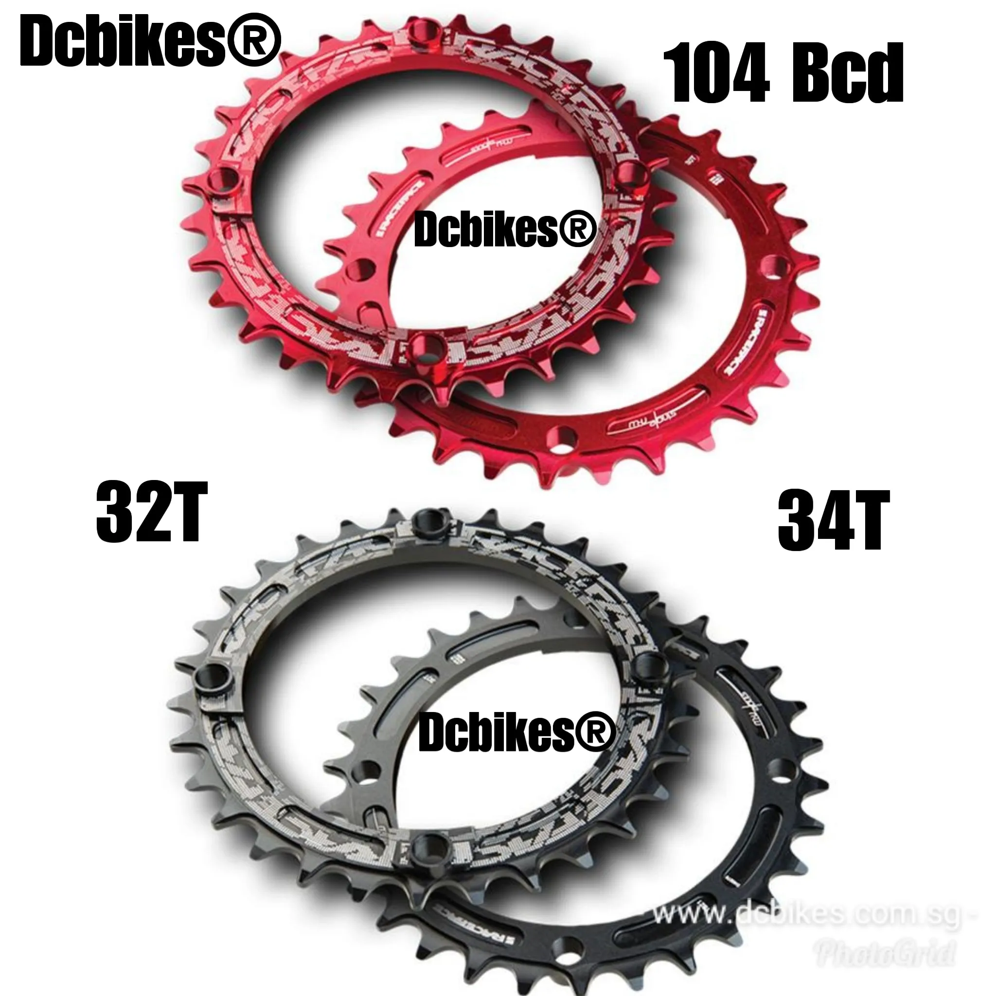32T | 34T Raceface 104bcd Narrow Wide Single Speed Chain Ring