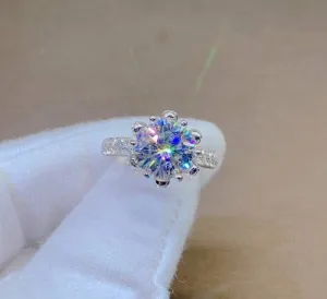 3ct Round Cut Diamond Snowflake Queen Engagement Ring