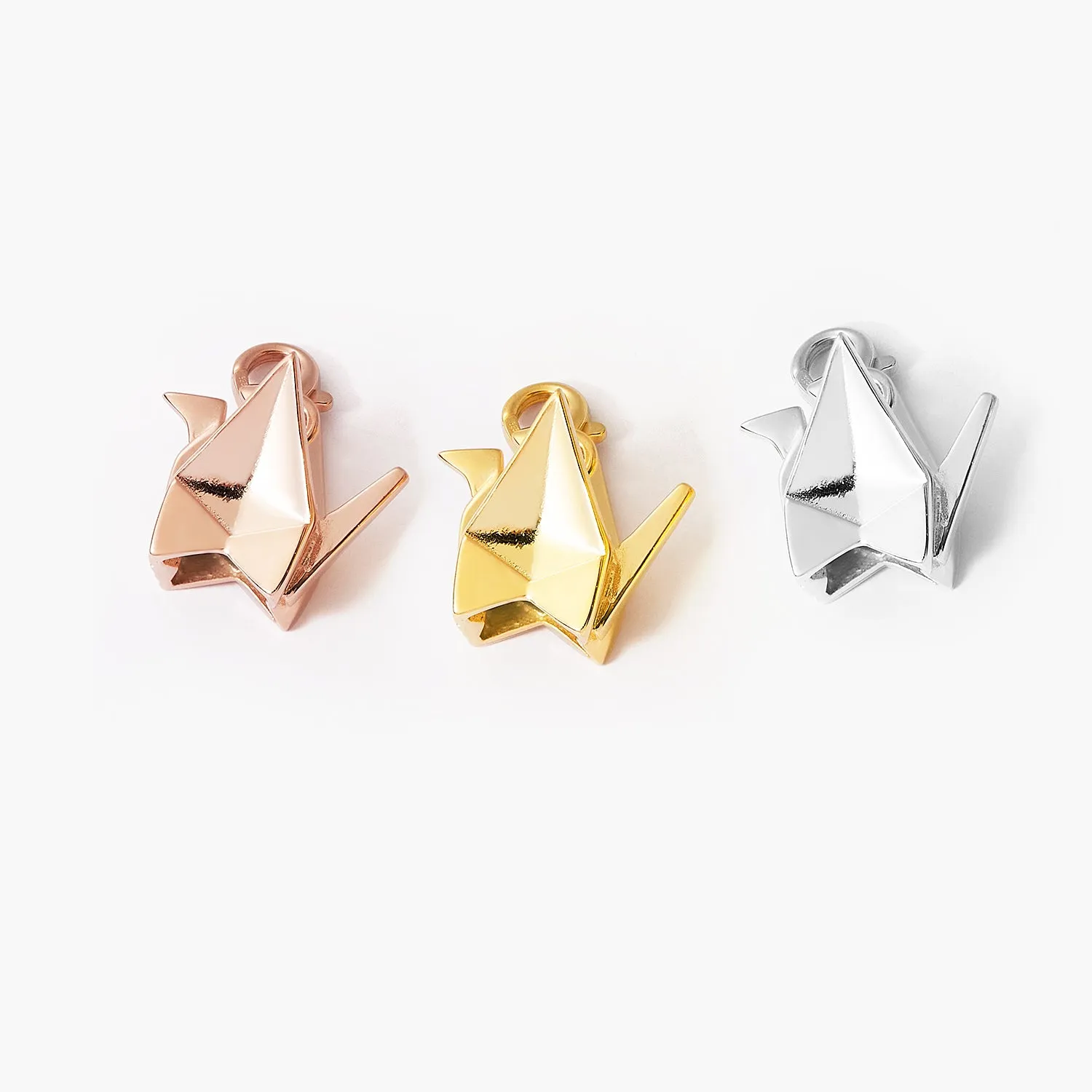 3D Origami Paper Crane Bird Pendant Necklace
