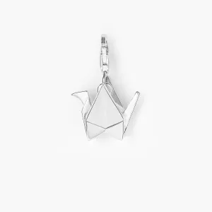 3D Origami Paper Crane Bird Pendant Necklace