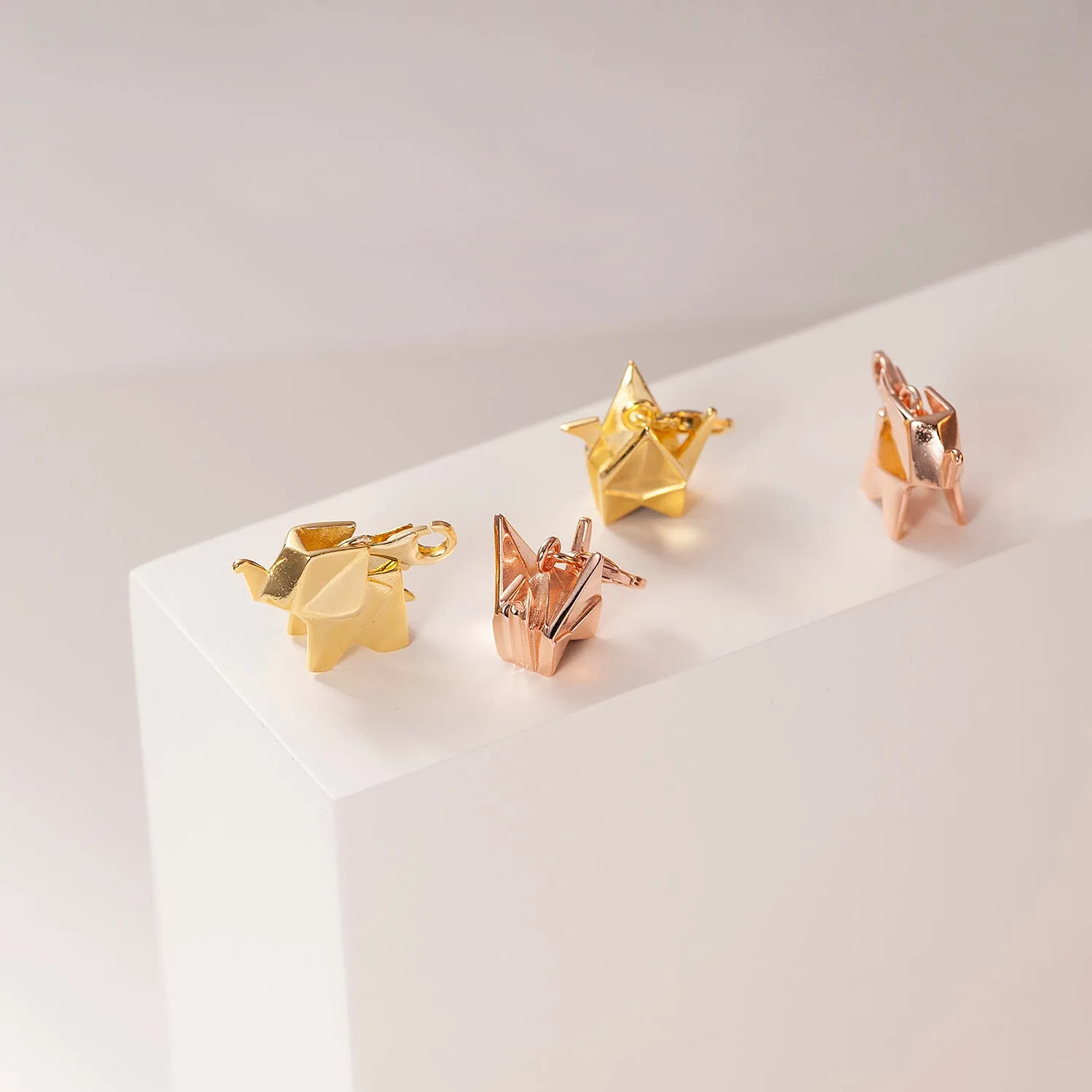 3D Origami Paper Crane Bird Pendant Necklace