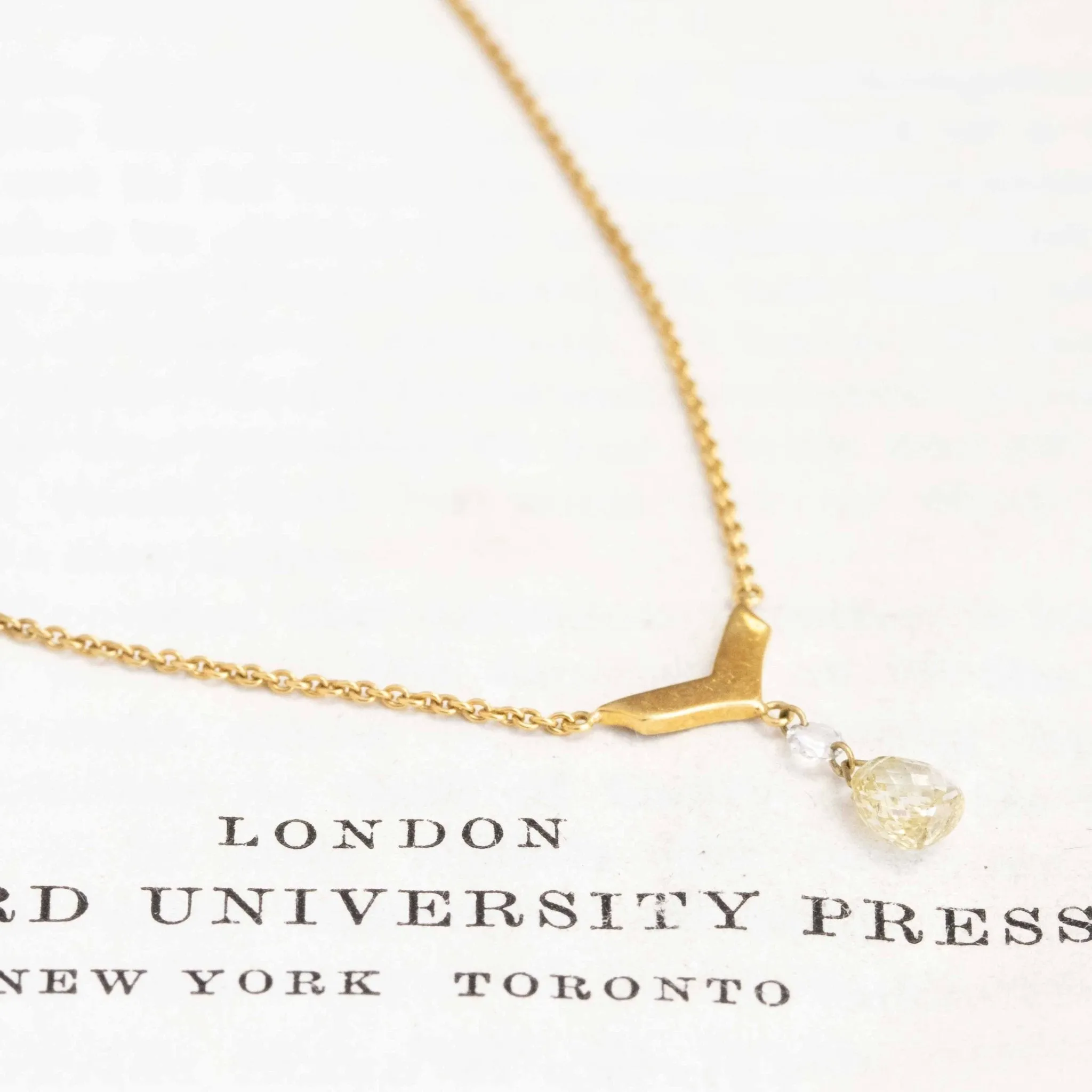 .56ctw Briolette Cut Diamond Drop Necklace