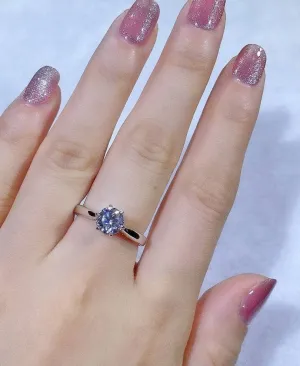 6.5MM 1.0 Carat Classic Round Cut Diamond Engagement Ring