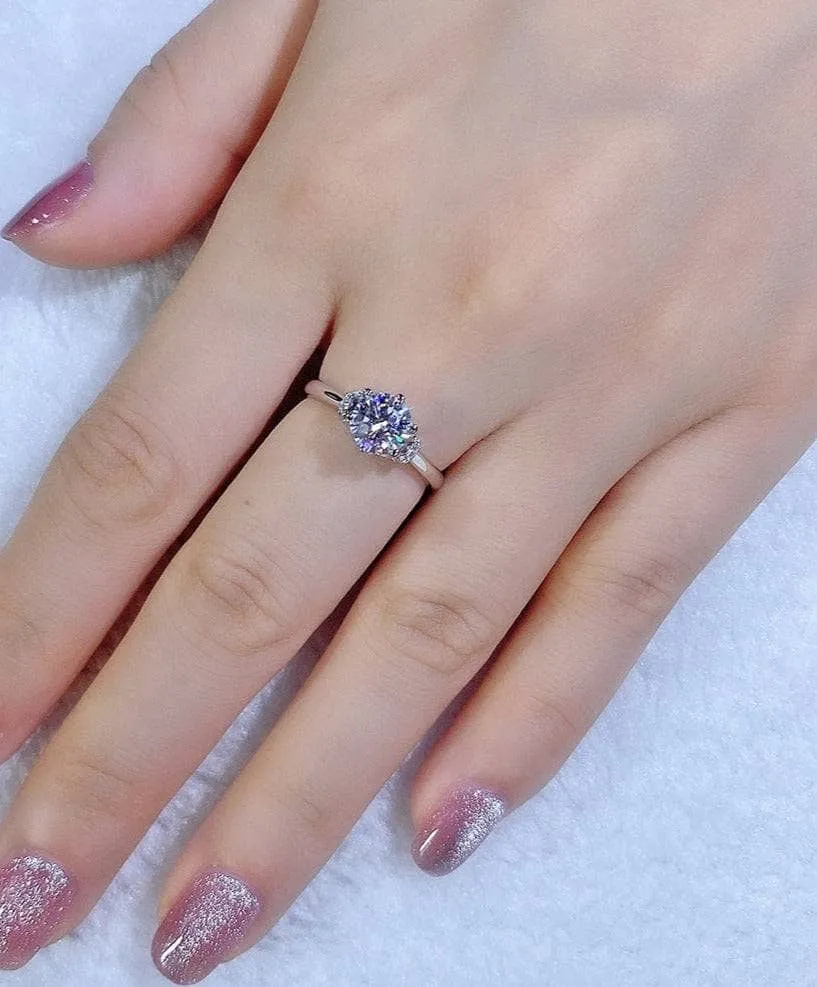 6.5MM 1ct Round Cut 6 Prong Diamond Ring