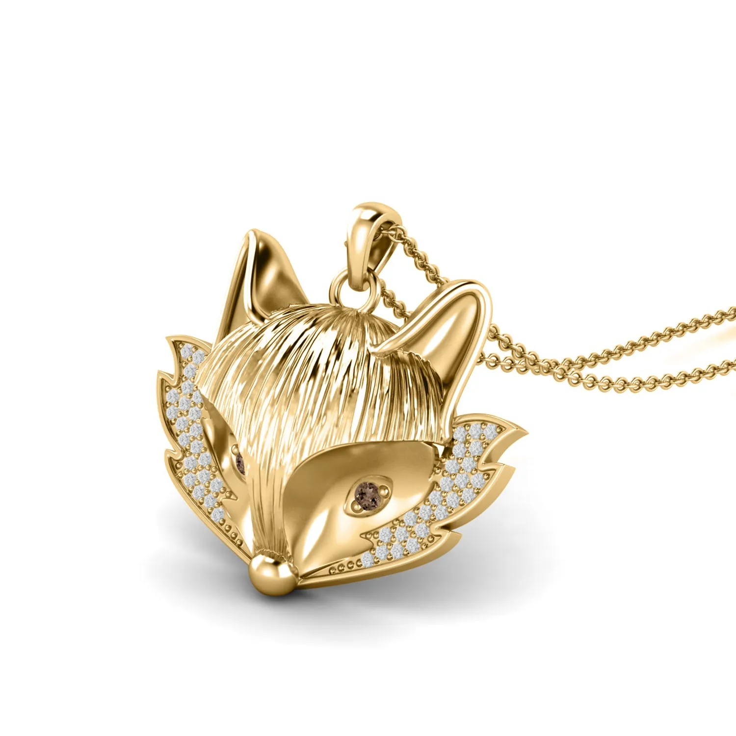 925 Sterling Silver Necklace For Women Unique Fox Animal Charm Pendant Wedding Gift