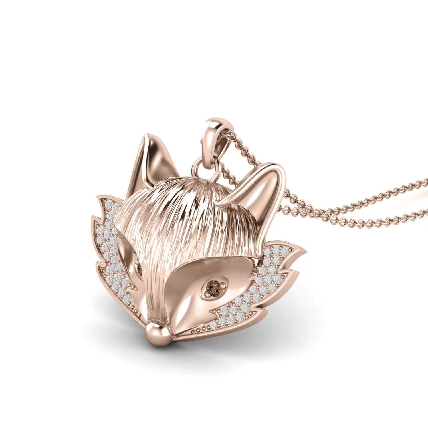 925 Sterling Silver Necklace For Women Unique Fox Animal Charm Pendant Wedding Gift