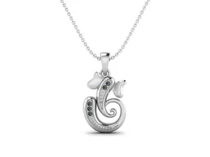 925 Sterling Silver Round Labradorite Hindu Religious Ganesh Necklace Men Women Necklace Pendant