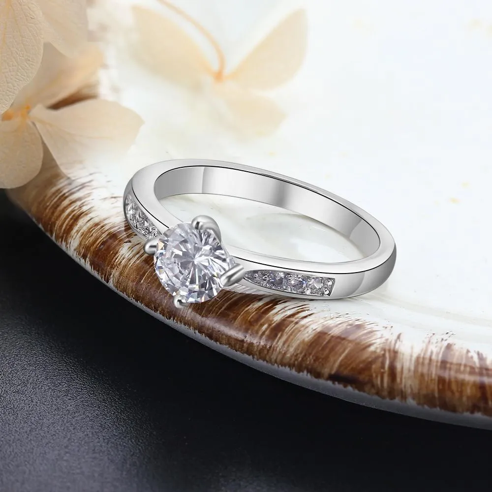 925 Sterling Silver Wedding Promise Rings for Women – Classic Bridesmaid Gifts – Cubic Zirconia Fashion Jewelry