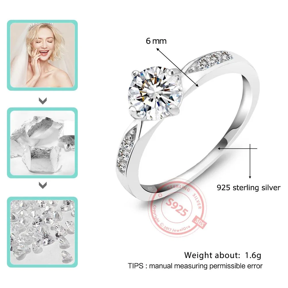 925 Sterling Silver Wedding Promise Rings for Women – Classic Bridesmaid Gifts – Cubic Zirconia Fashion Jewelry