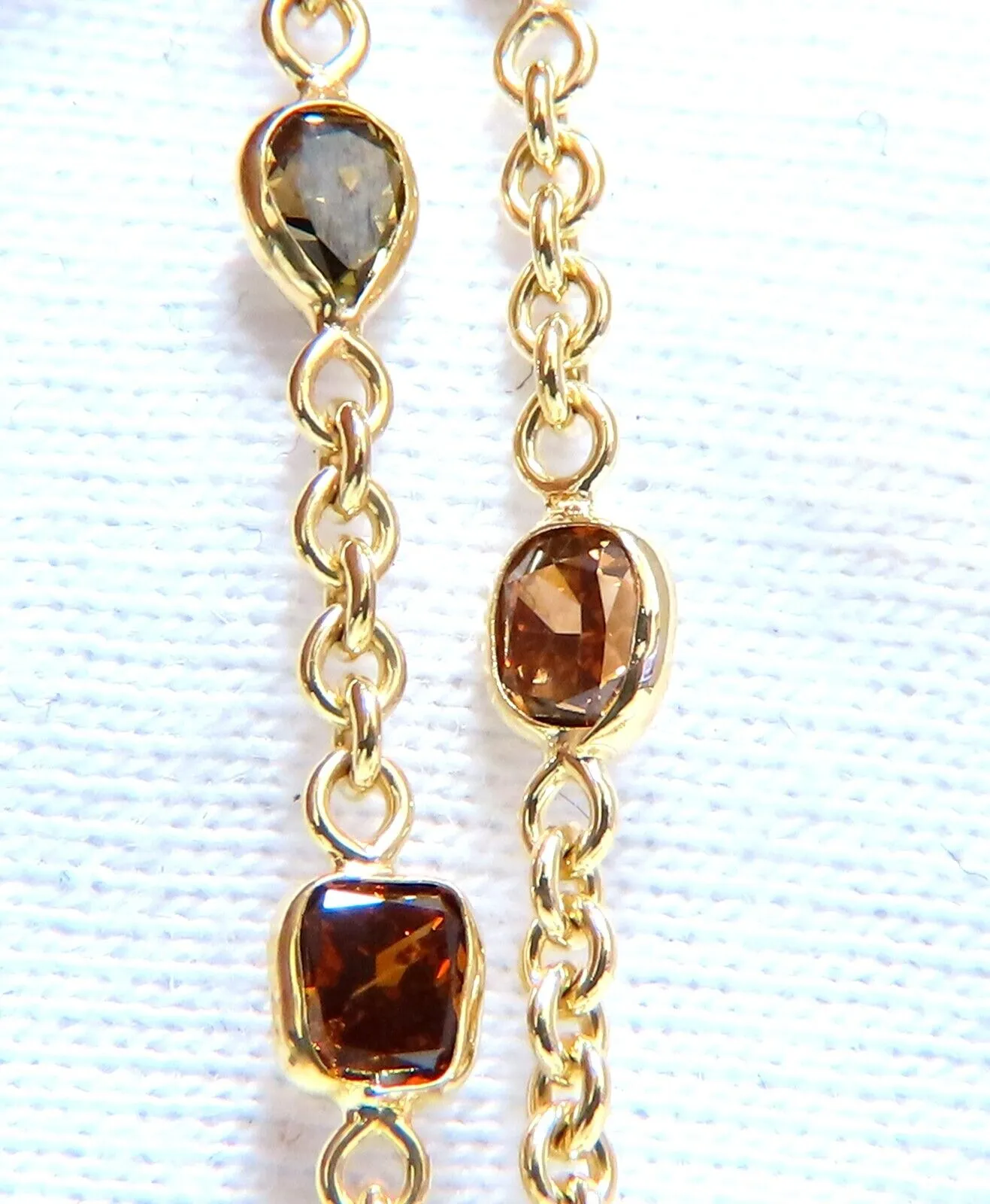 9.50ct Natural Multicolored Fancy Color Diamonds Cross Yard Necklace 14kt Rosary