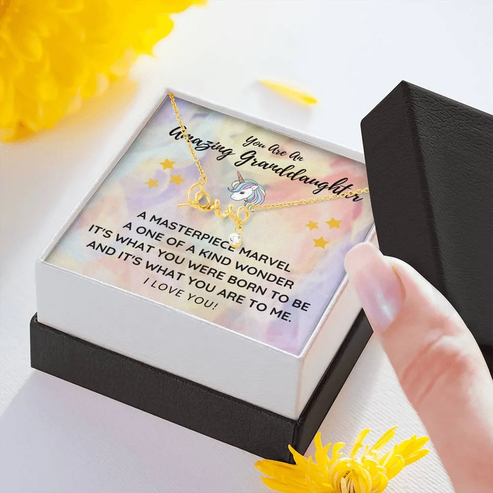 A Masterpiece Marvel-Scripted Love Necklace for Granddaughter
